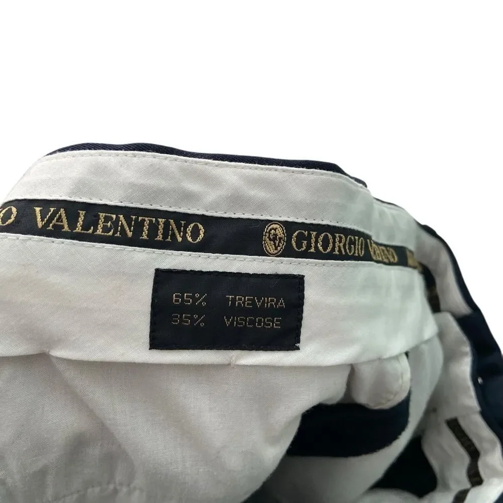 Vintage Giorgio Valentino Classic Navy Blue Men's Pants in Size 30